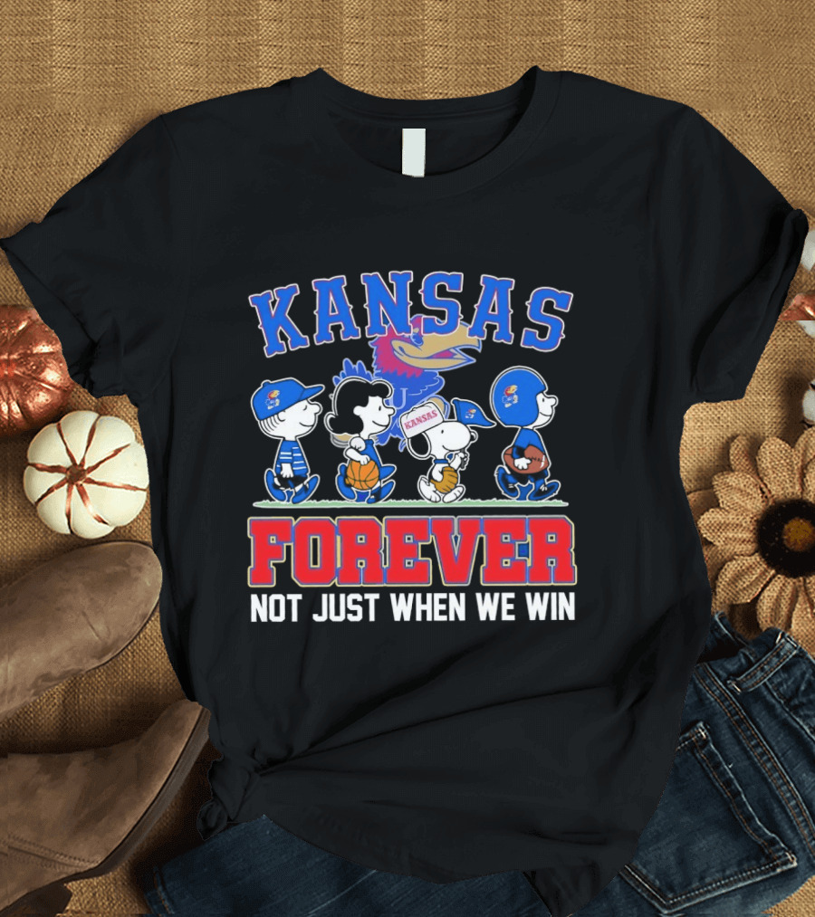 Kansas Jayhawks X Peanuts Abbey Road Forever Not Just When We Win T-Shirt