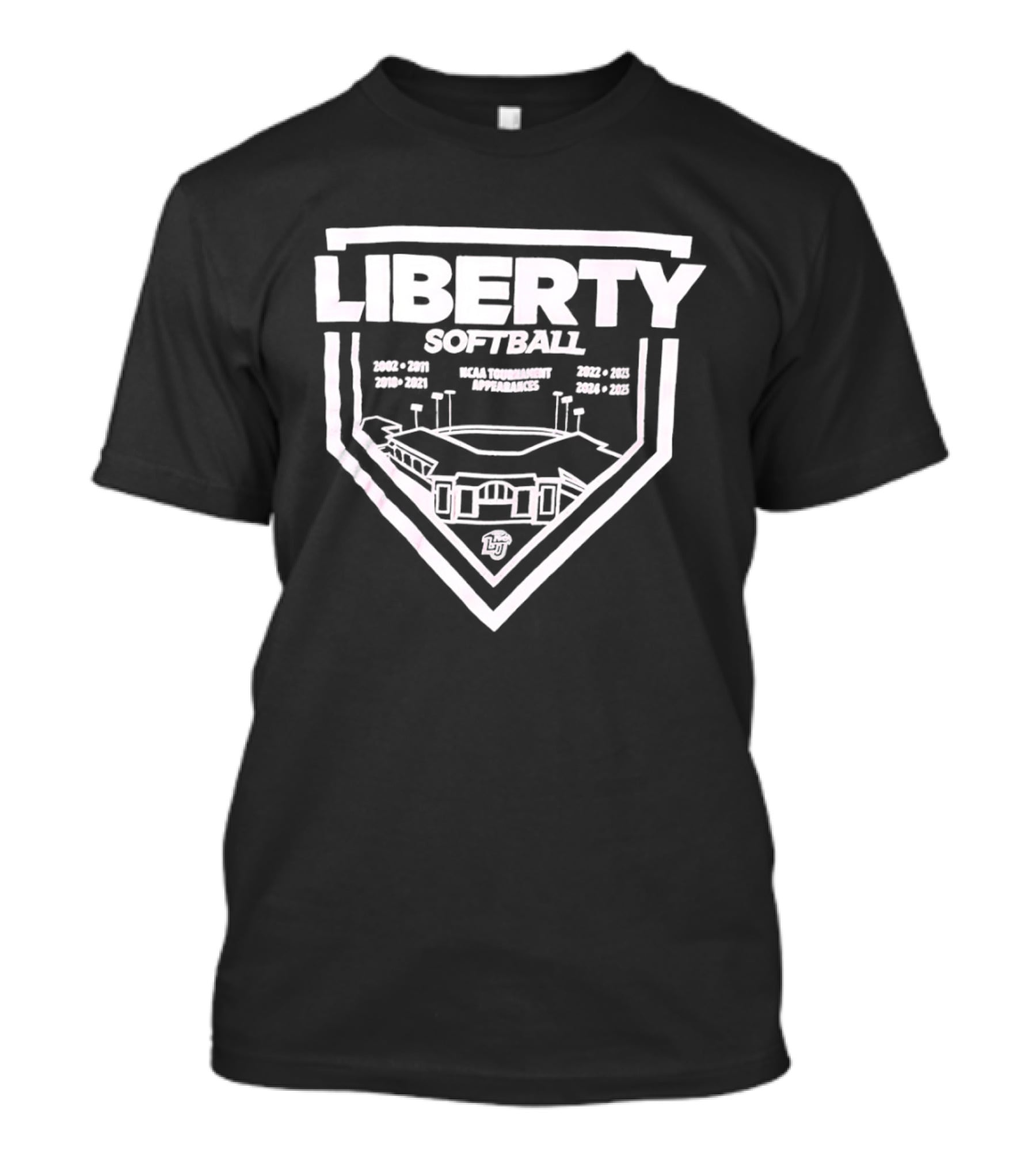 Liberty Softball 2005 2023 Stadium Illustration Tournament Dates T-Shirt