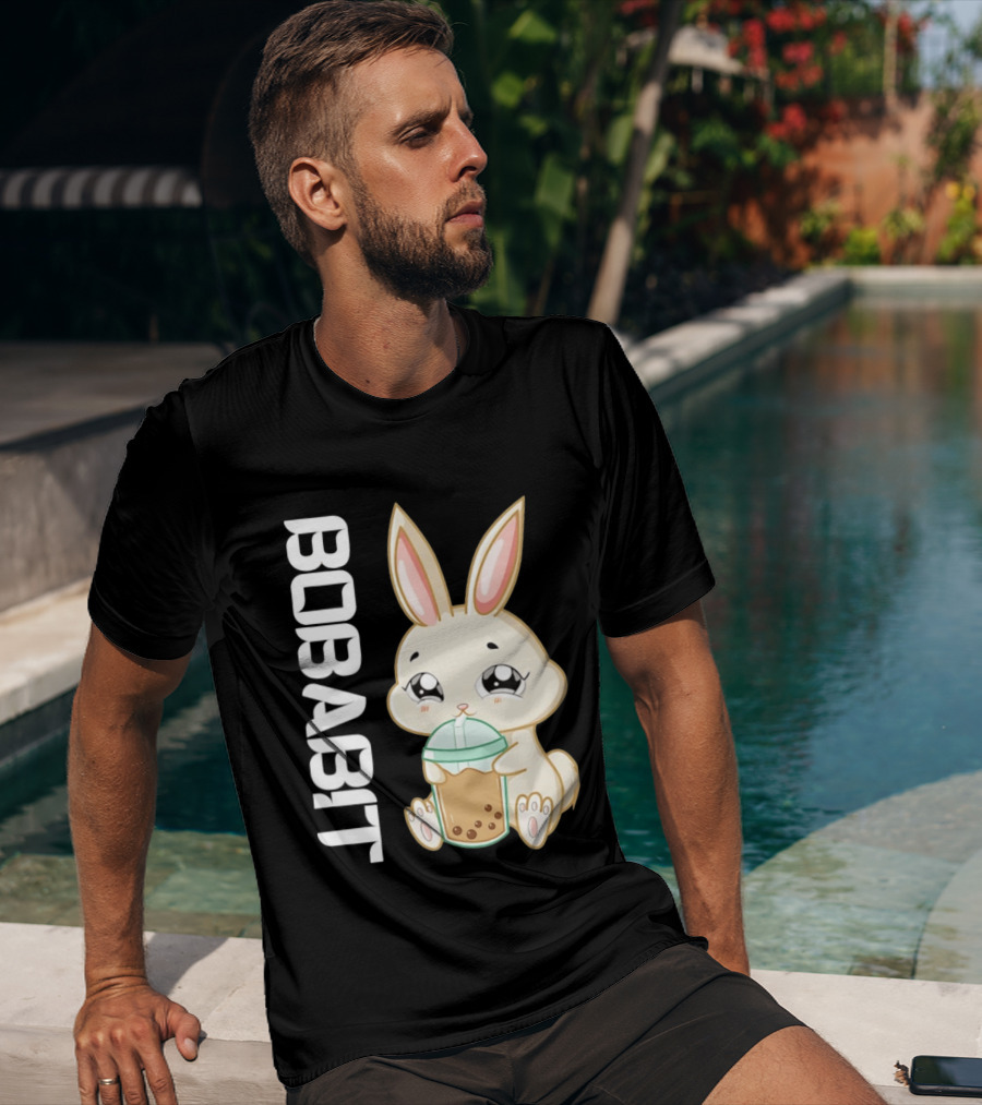 Bobabbit Cute Bunny Drinking Boba Tea T-Shirt