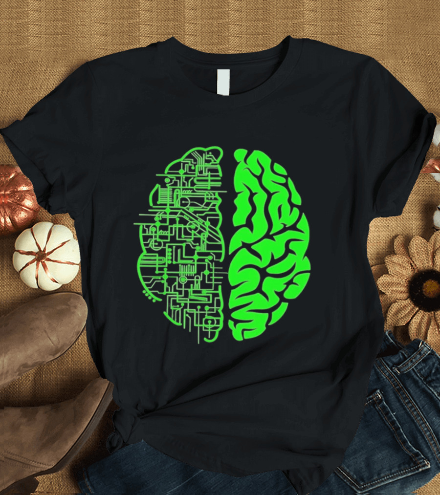 Mind Vs Machine Circuitry Brain Dual Personality T-Shirt