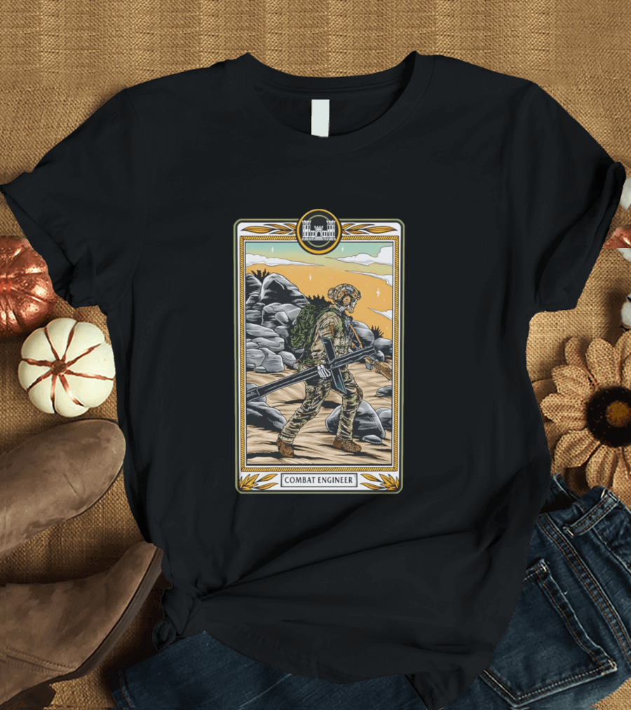 Combat Engineer Tactical Card Soldier With Gear T-Shirt