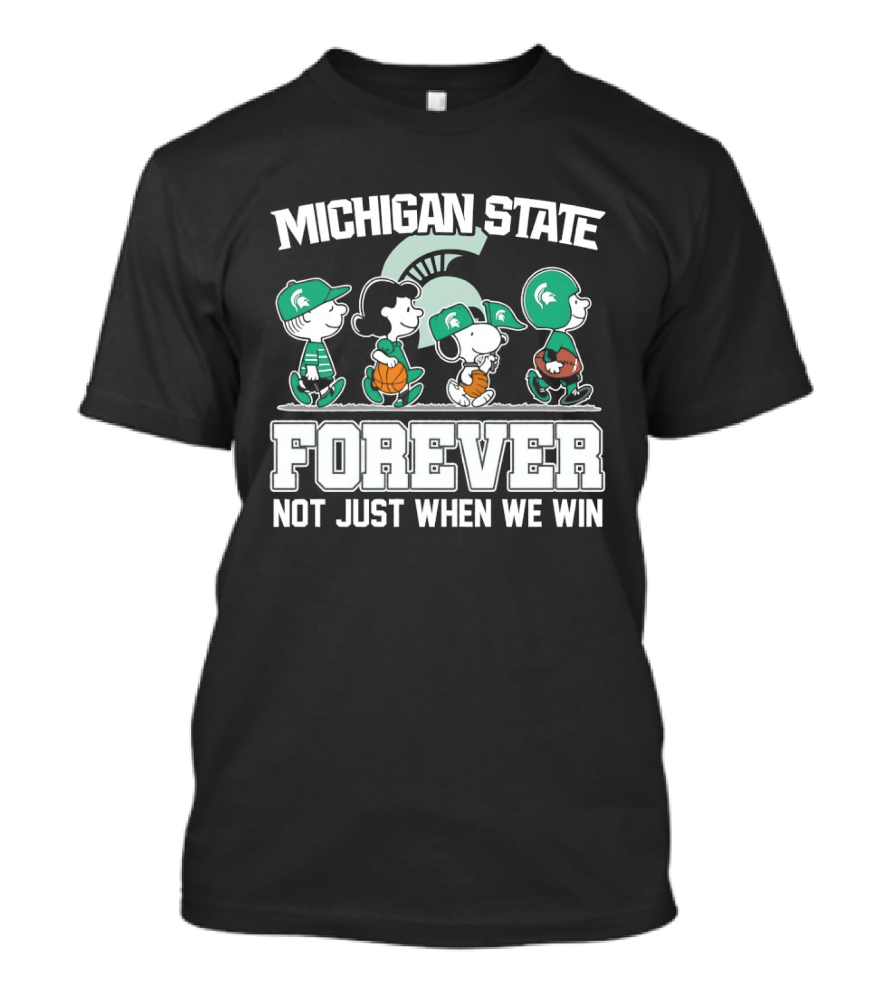 Michigan State Spartans Peanuts Abbey Road Forever Not Just When We Win T-Shirt