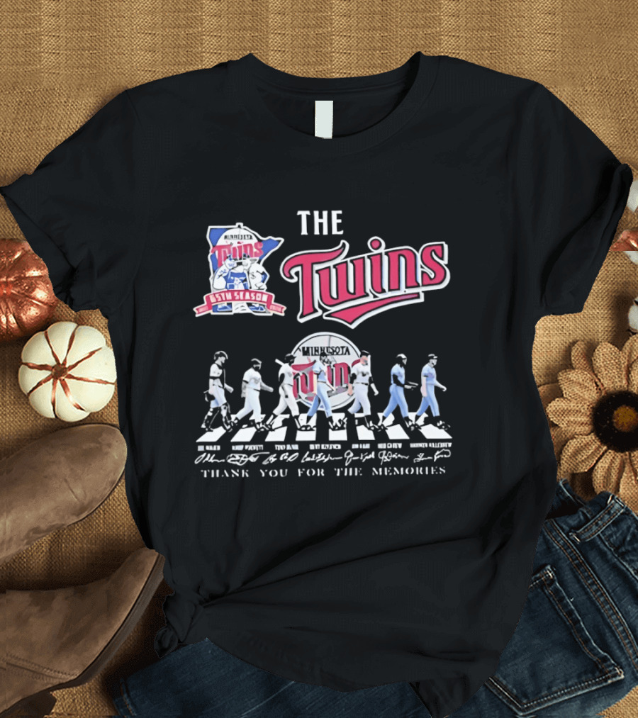 The Twins Minnesota 65th Season Thank You For The Memories Abbey Road Baseball Players T-Shirt