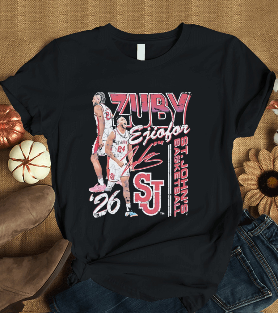 Zuby Ejiofor St. John's Basketball 26 SJ Red Storm 90s T-Shirt