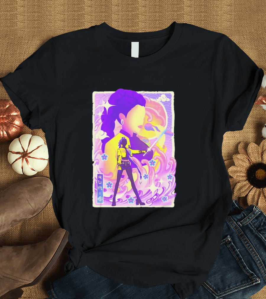 Rumi KPop Demon Hunters Musha E Floral Warrior T-Shirt
