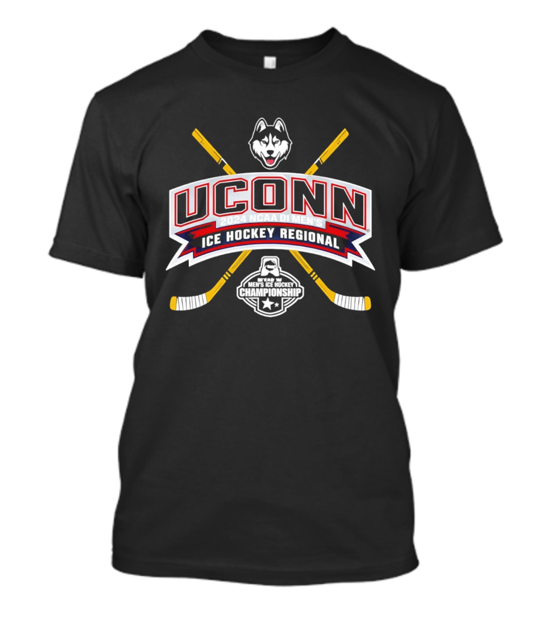 UConn 2024 NCAA DI Men's Ice Hockey Regional Huskies T-Shirt