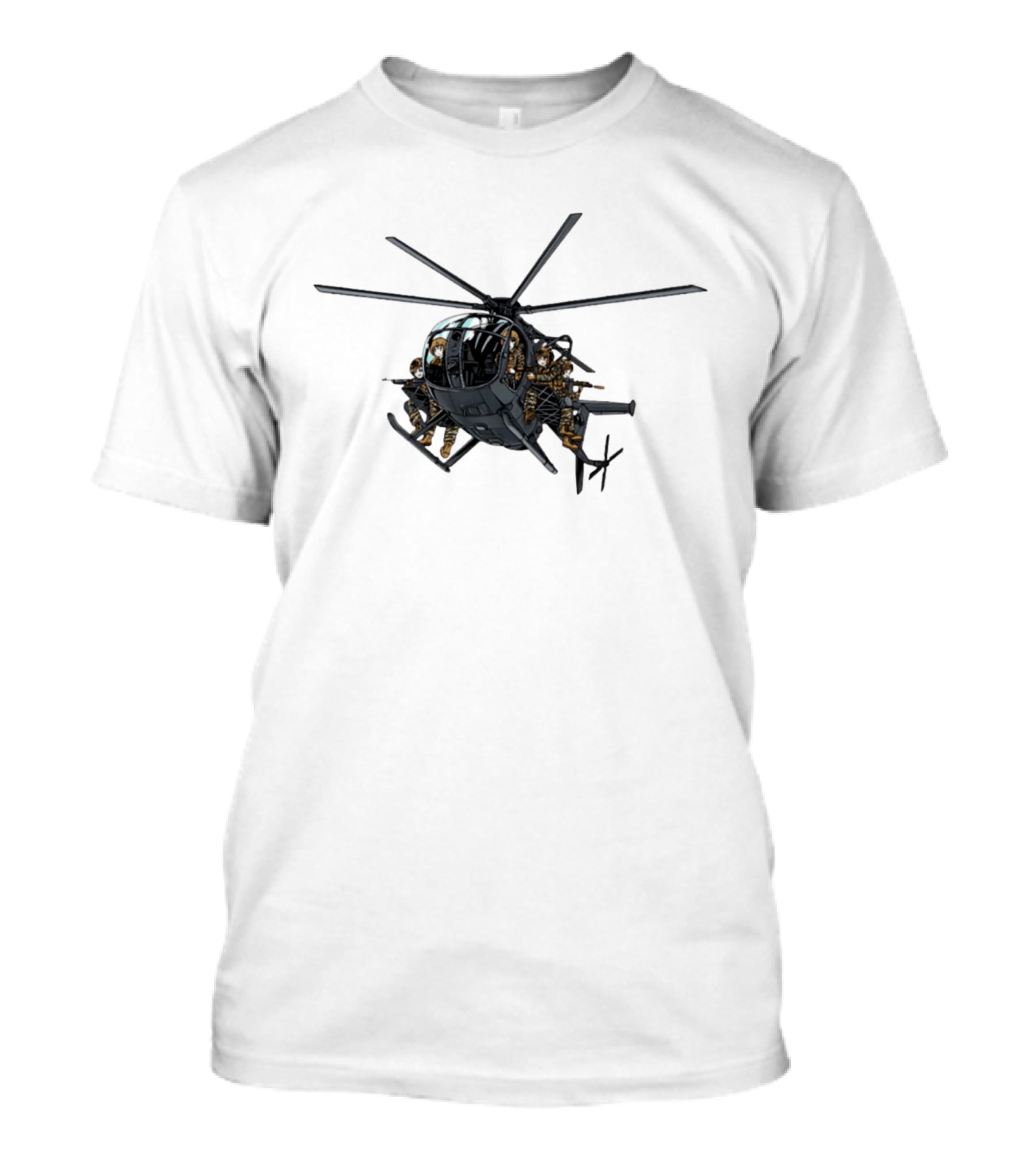 Anime Assault Tactical Helicopter Cartoon Troops T-Shirt