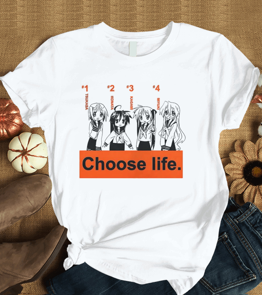 Tsukasa Konata Kagami Miyuki Choose Life T-Shirt