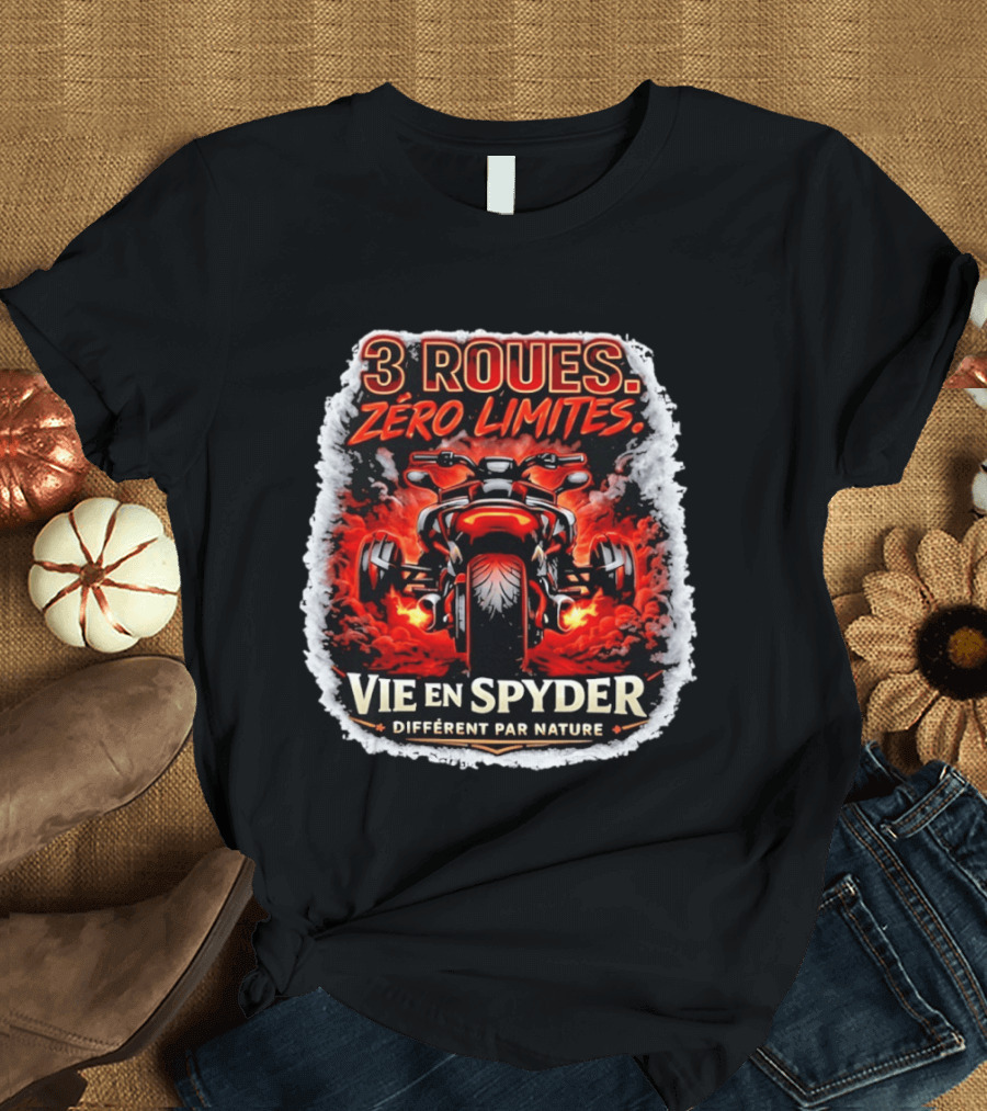 3 Roues Zéro Limites Vie En Spyder Différent Par Nature Moto Trike Adventure T-Shirt
