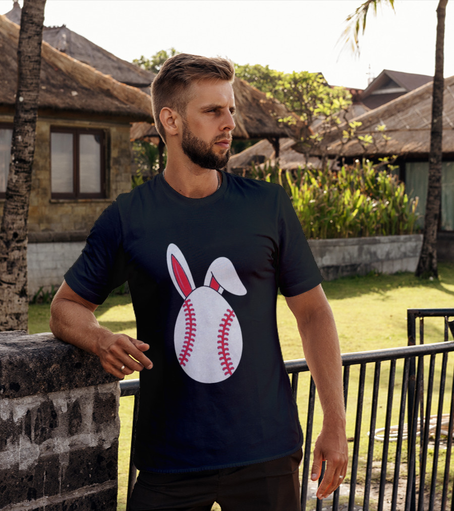 Happy Easter Bunny Ears Baseball Egg T-Shirt