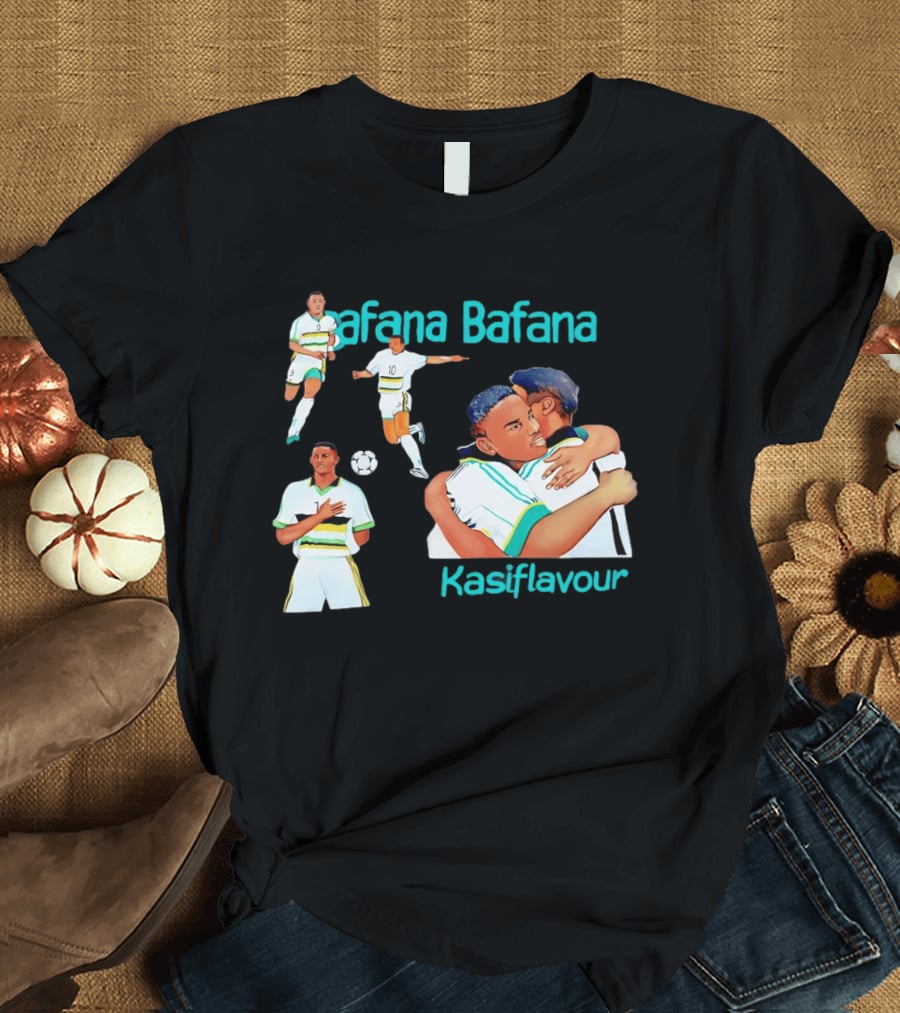 Bafana Bafana Kasi Flavour South African Football Players With Soccer Ball And Embrace T-Shirt