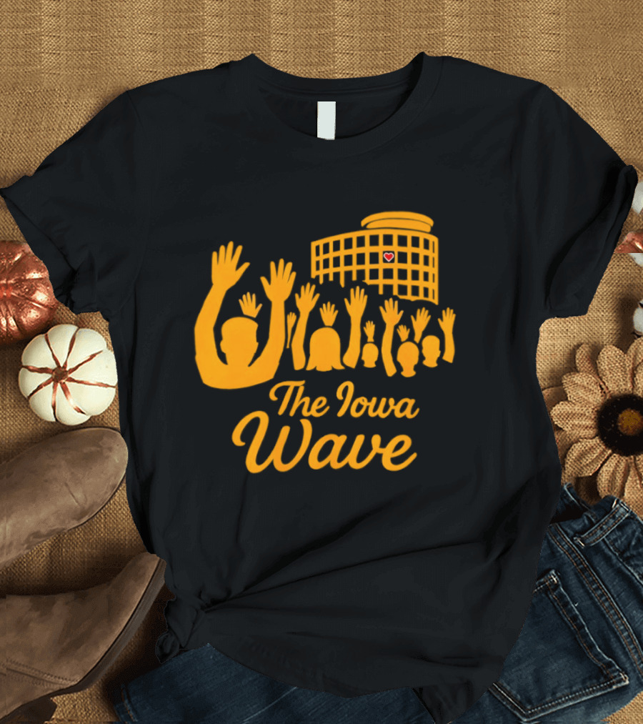 Iowa Hawkeyes The Iowa Wave Hospital Heart Gesture Iconic Fan Tradition T-Shirt