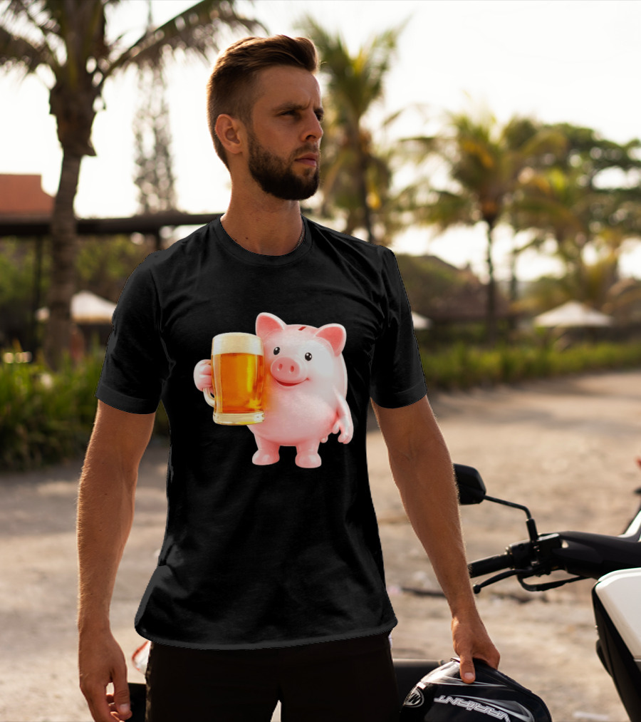 Piggy Bank With Beer Save Money Concept T-Shirt