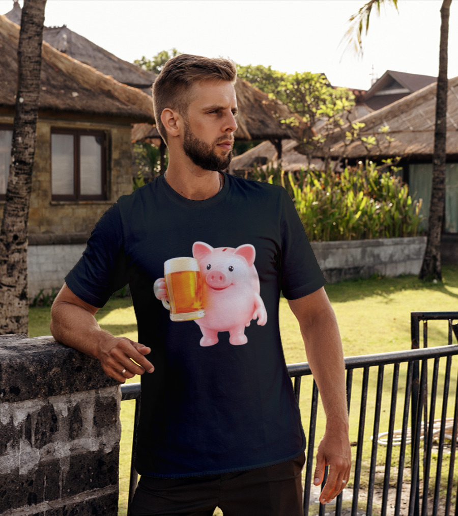 Piggy Bank With Beer Save Money Concept T-Shirt