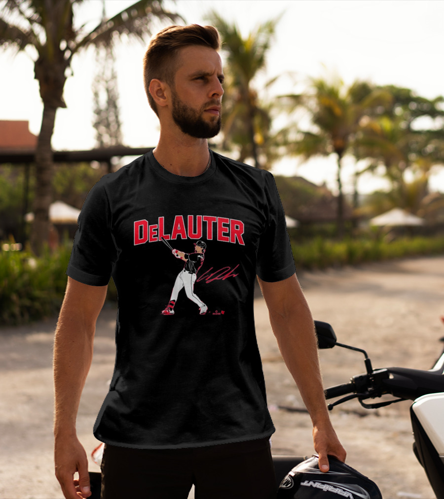 DeLauter Baseball Swing Action Signature T-Shirt