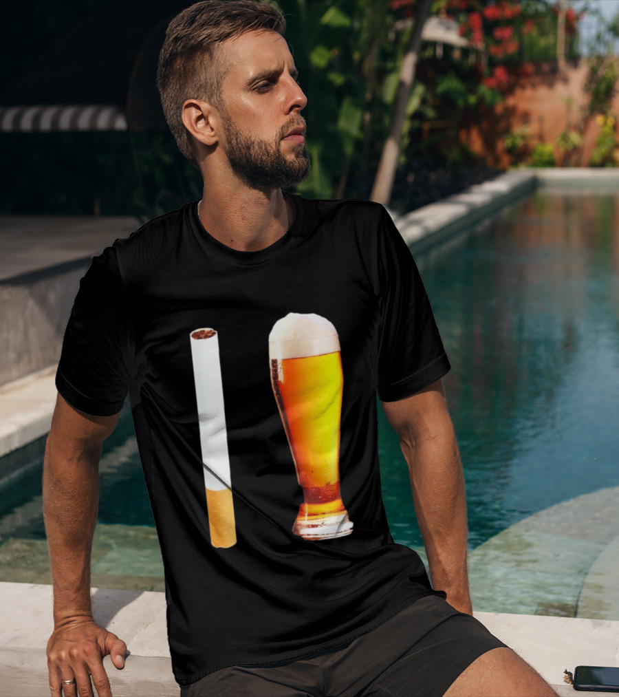 Cigarette And Beer Combo Classic Symbolic Pair T-Shirt