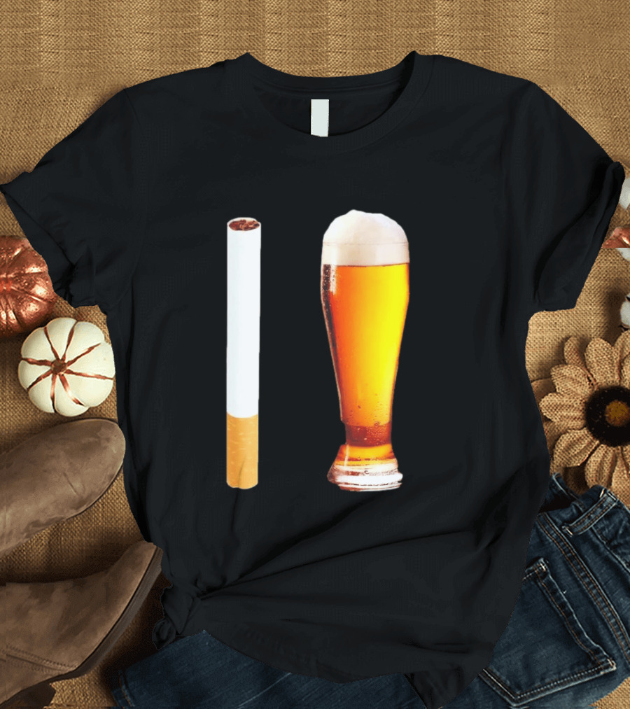Cigarette And Beer Combo Classic Symbolic Pair T-Shirt