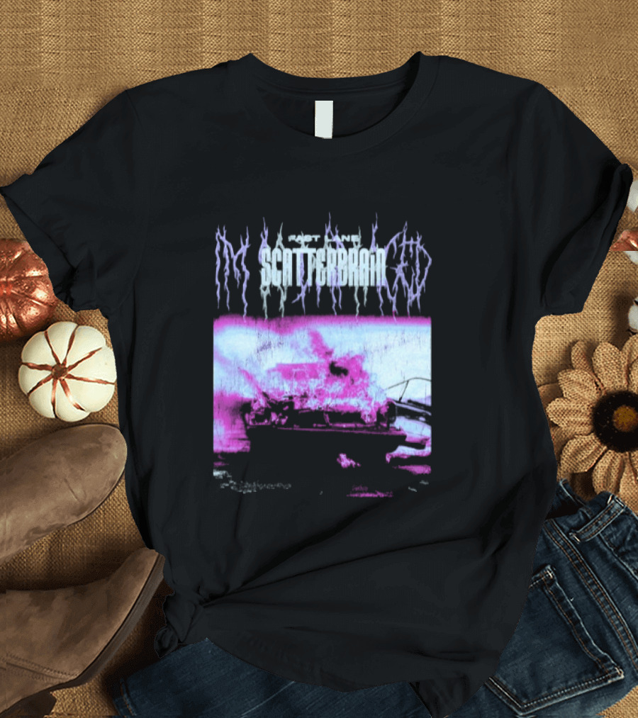 Scatterbrain 2026 Fast Lane Burning Car T-Shirt
