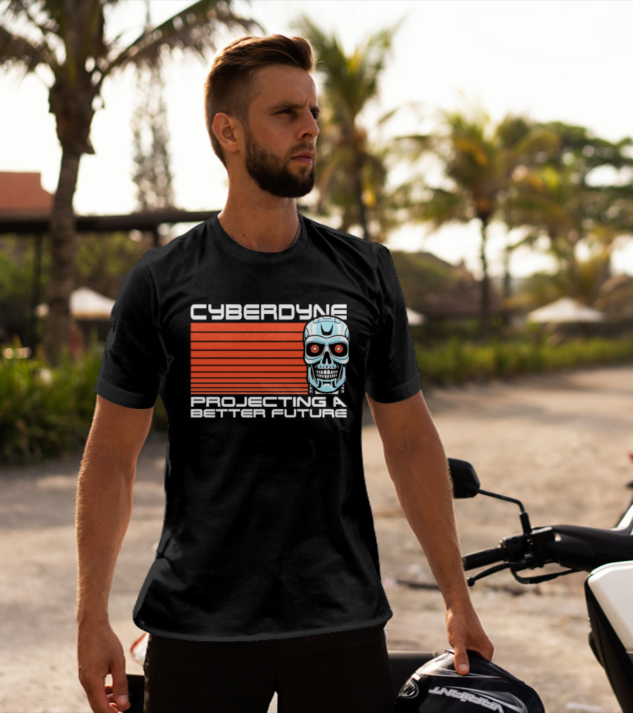 CYBERDYNE Projecting A Better Future Terminator Skull T-Shirt