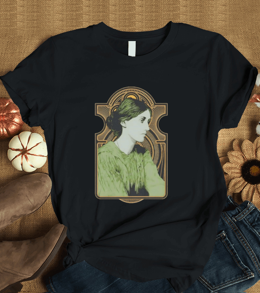 Virginia Woolf Nouveau Art Deco Style Green Dress T-Shirt