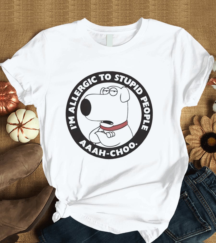 I'm Allergic To Stupid People Aaah Choo Red Collar Dog T-Shirt