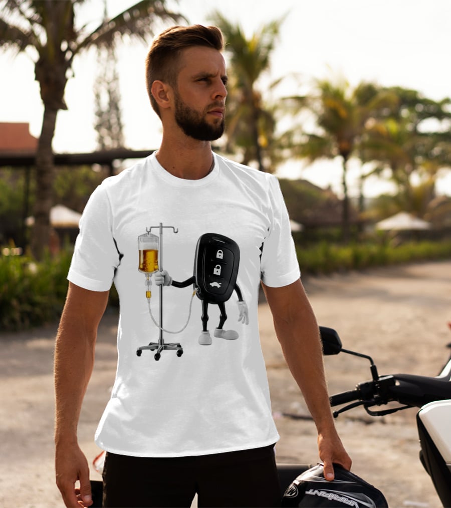 Car Keys With IV Beer Do Not Drink Alcohol When Driving Warning T-Shirt