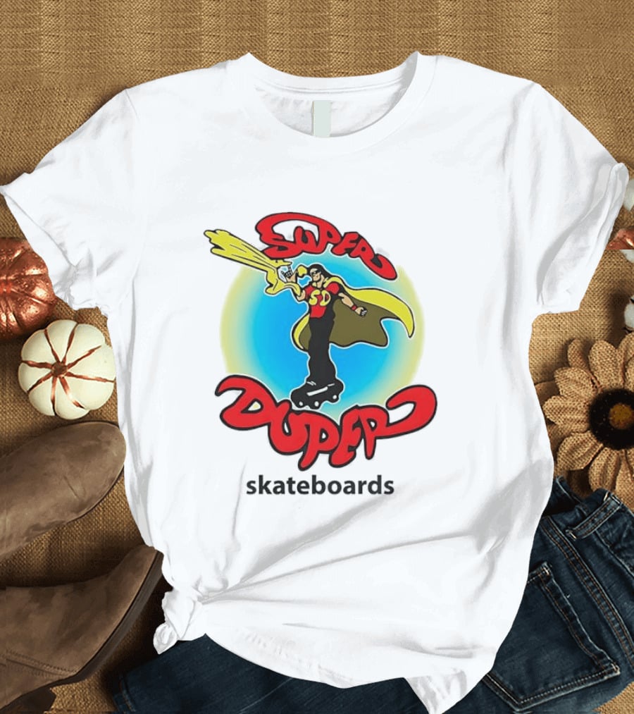Super Duper Skateboards Comic Hero SD Cape And Lightning T-Shirt