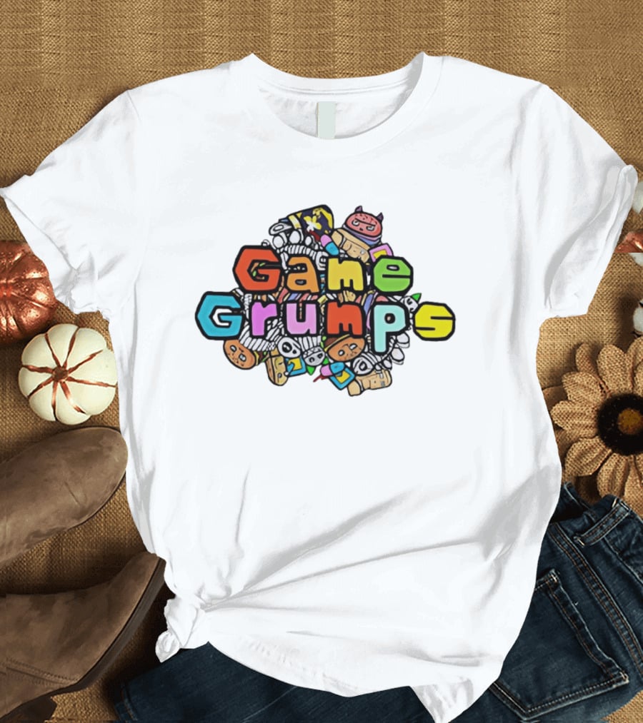 Game Grumps Colorful Cartoon Characters Pattern Collaboration 326 T-Shirt