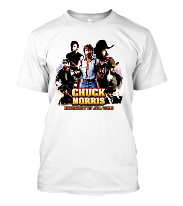 Chuck Norris Greatest Of All Time Retro Collage T-Shirt