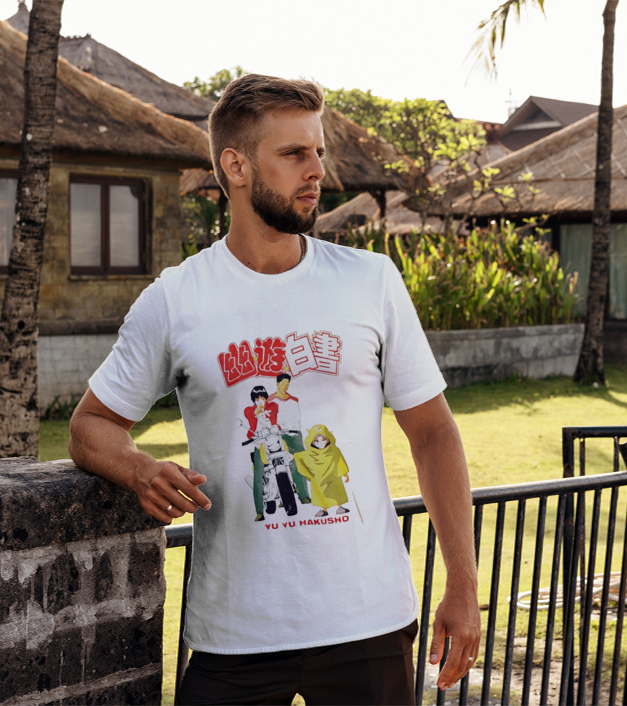 Ron Funches Loot Howard Yu Yu Hakusho Anime 90s Nostalgia Yusuke Kuwabara Hiei Kurama Motocross T-Shirt