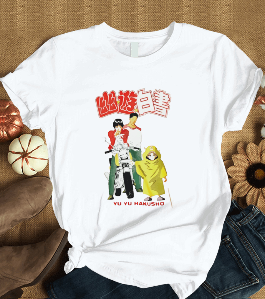 Ron Funches Loot Howard Yu Yu Hakusho Anime 90s Nostalgia Yusuke Kuwabara Hiei Kurama Motocross T-Shirt