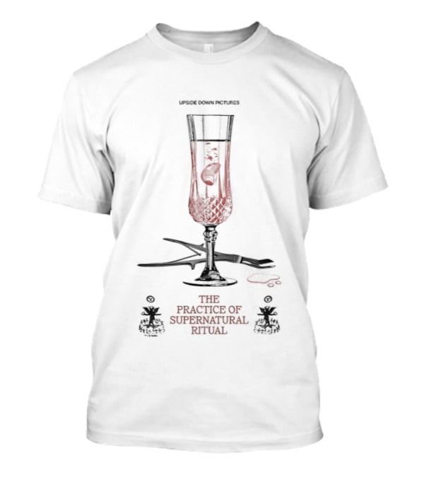 Upside Down Pictures The Practice Of Supernatural Ritual With Hourglass And Skull T-Shirt