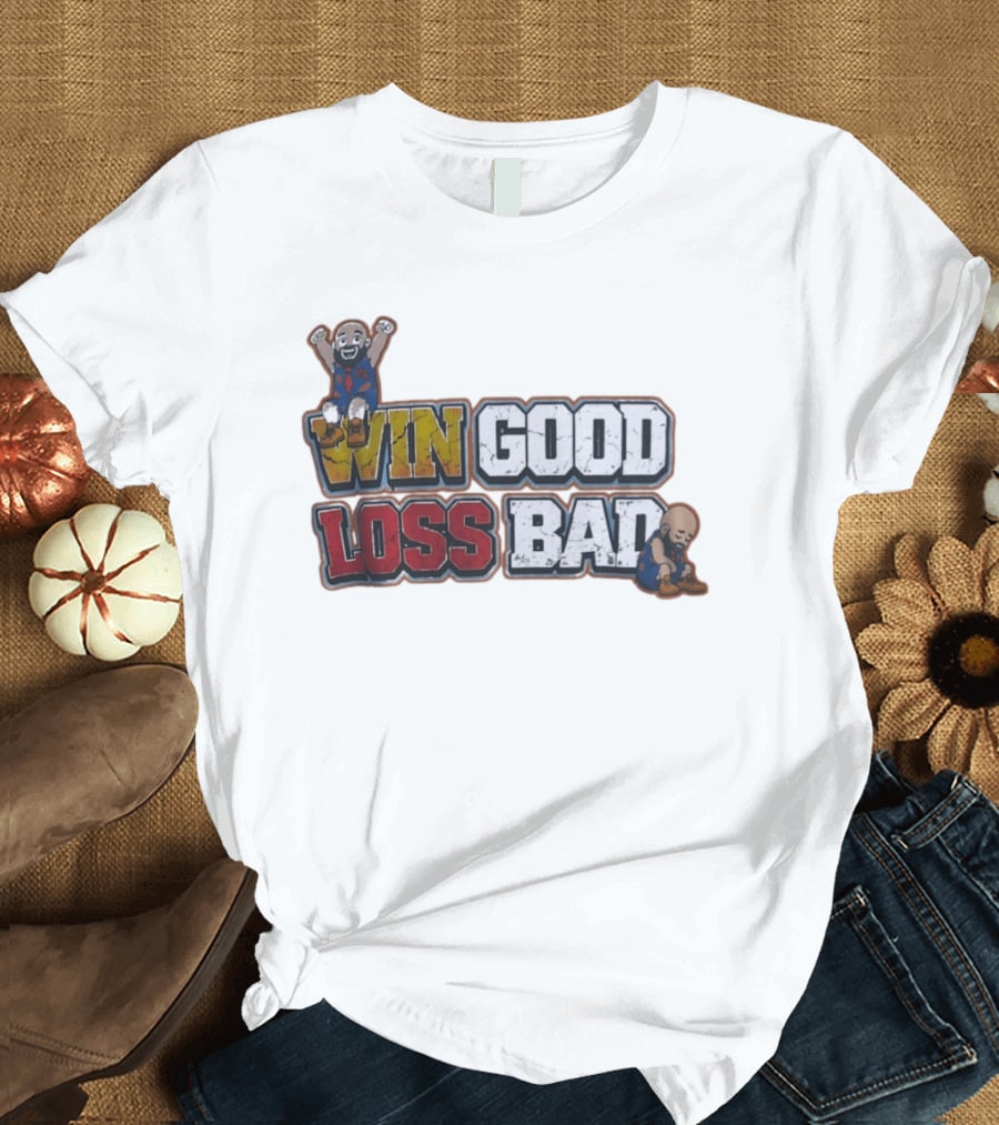 Win Good Loss Bad Basketball Cartoon Characters Sitting And Crying T-Shirt