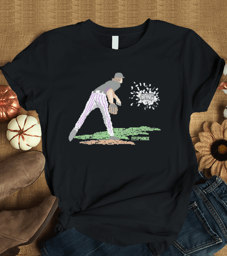 Arizona Diamondbacks PHNX 16 Bit Pixel Baseball Player Bang T-Shirt