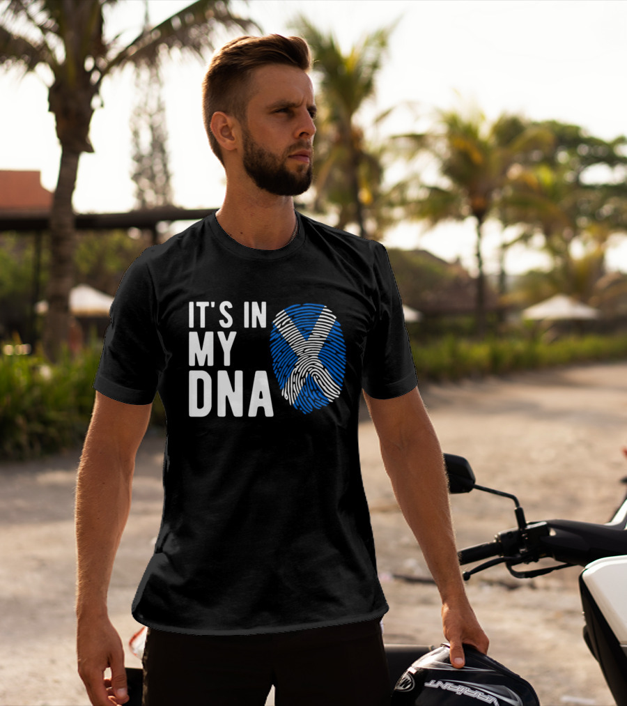 IT'S IN MY DNA Scotland Flag Fingerprint T-Shirt