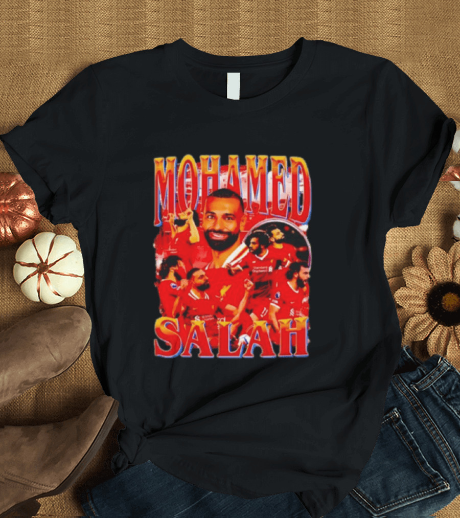 Mohamed Salah Liverpool Egyptian Football Star Celebratory Montage T-Shirt