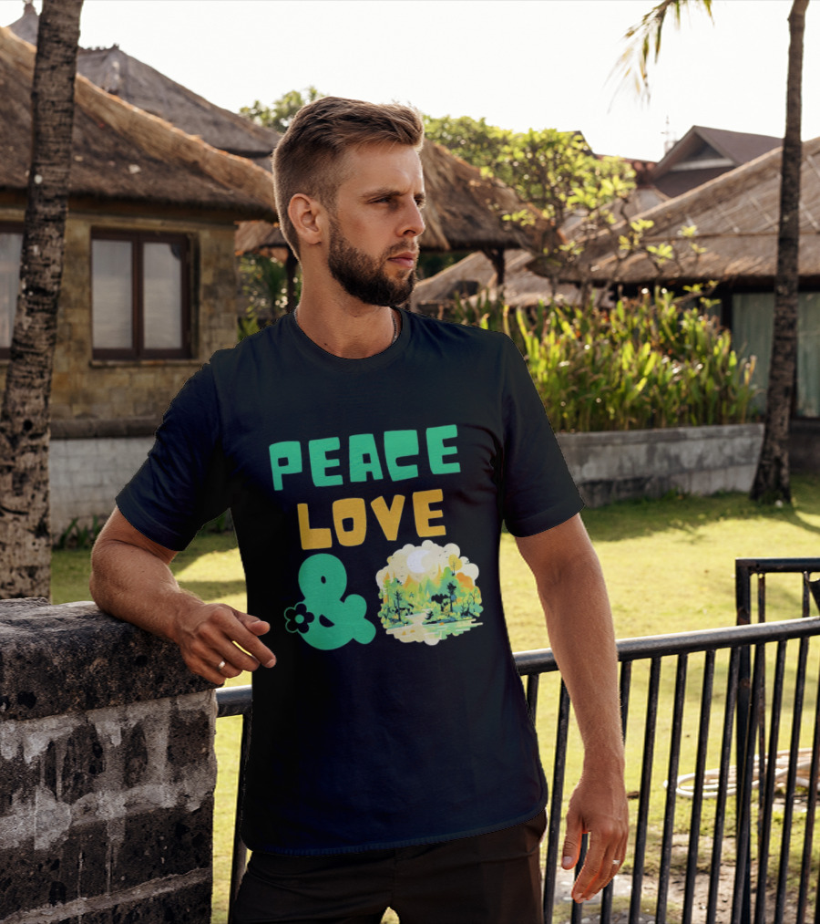 Peace Love And Nature Scenic Forest Scene T-Shirt