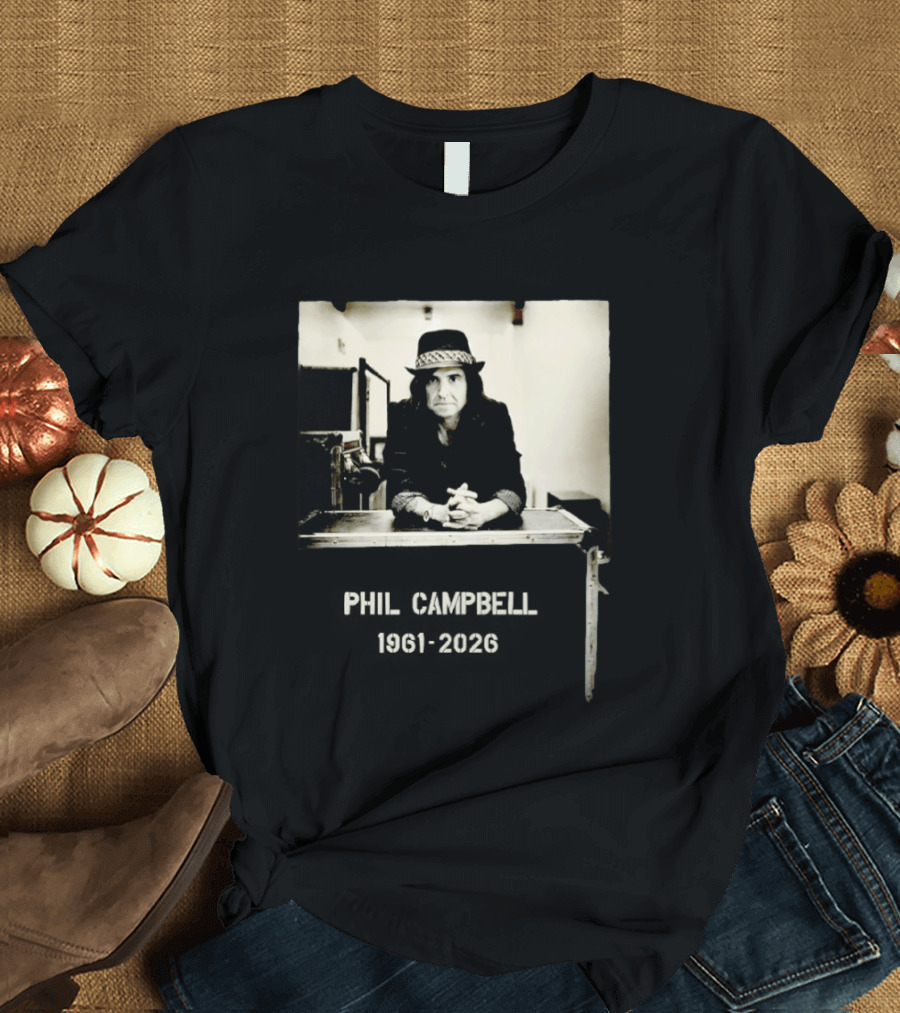 Phil Campbell 1961 2026 Retro Style Musician Hat Fashion T-Shirt