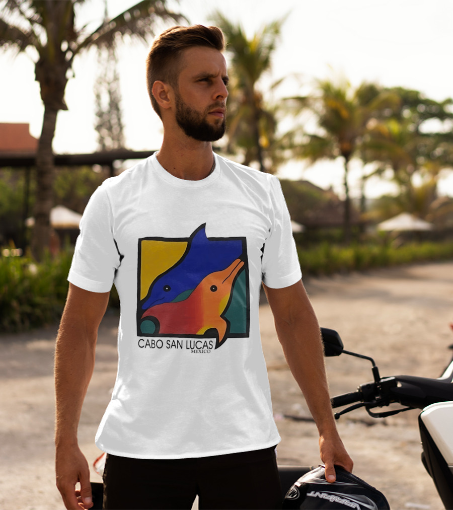 Cabo San Lucas Dolphin Colorful Art Mexico T-Shirt
