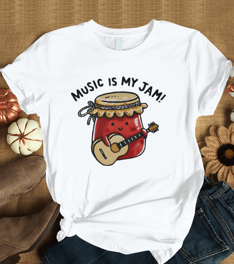 Jar Of Jam Playing Guitar Music Is My Jam T-Shirt