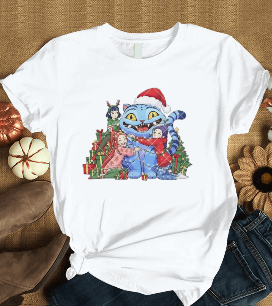 Derpy Huntrix Christmas Kpop Demon Hunters Holiday Cat Celebration With Friends T-Shirt