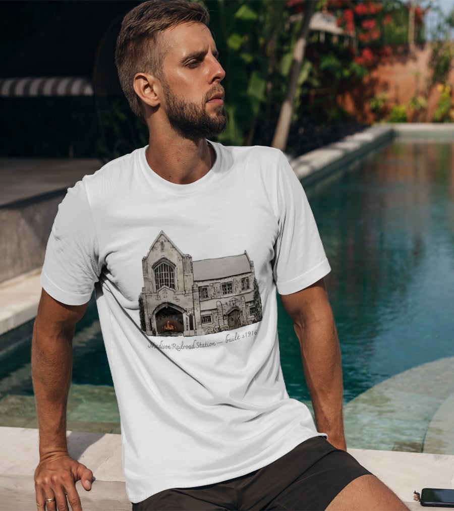 Madison Railroad Station Built 1916 Classic Architecture T-Shirt