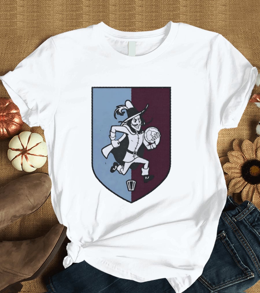 The Villan Football Mascot With Ball And Shield T-Shirt