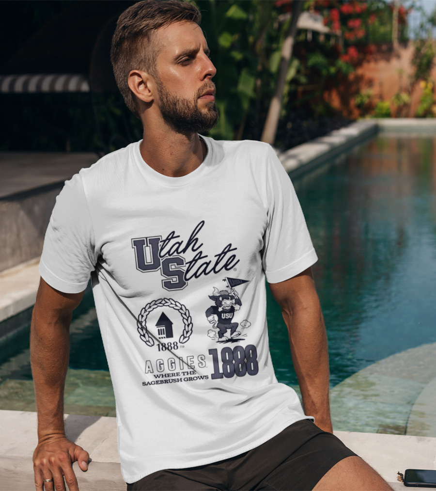 Utah State 1888 Aggies Where The Sagebrush Grows US Flag T-Shirt