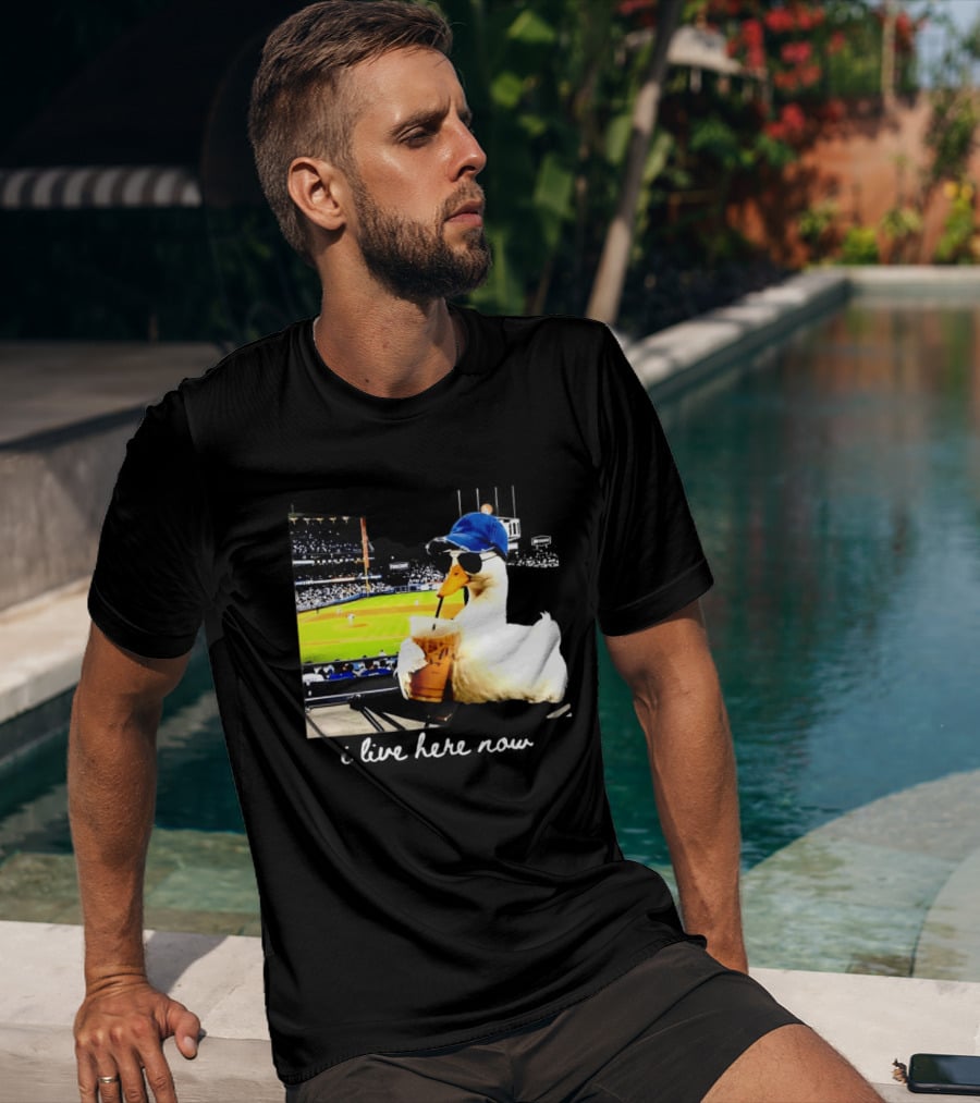 I Live Here Now Goose Ballfield Travel Baseball Softball Tournament T-Shirt