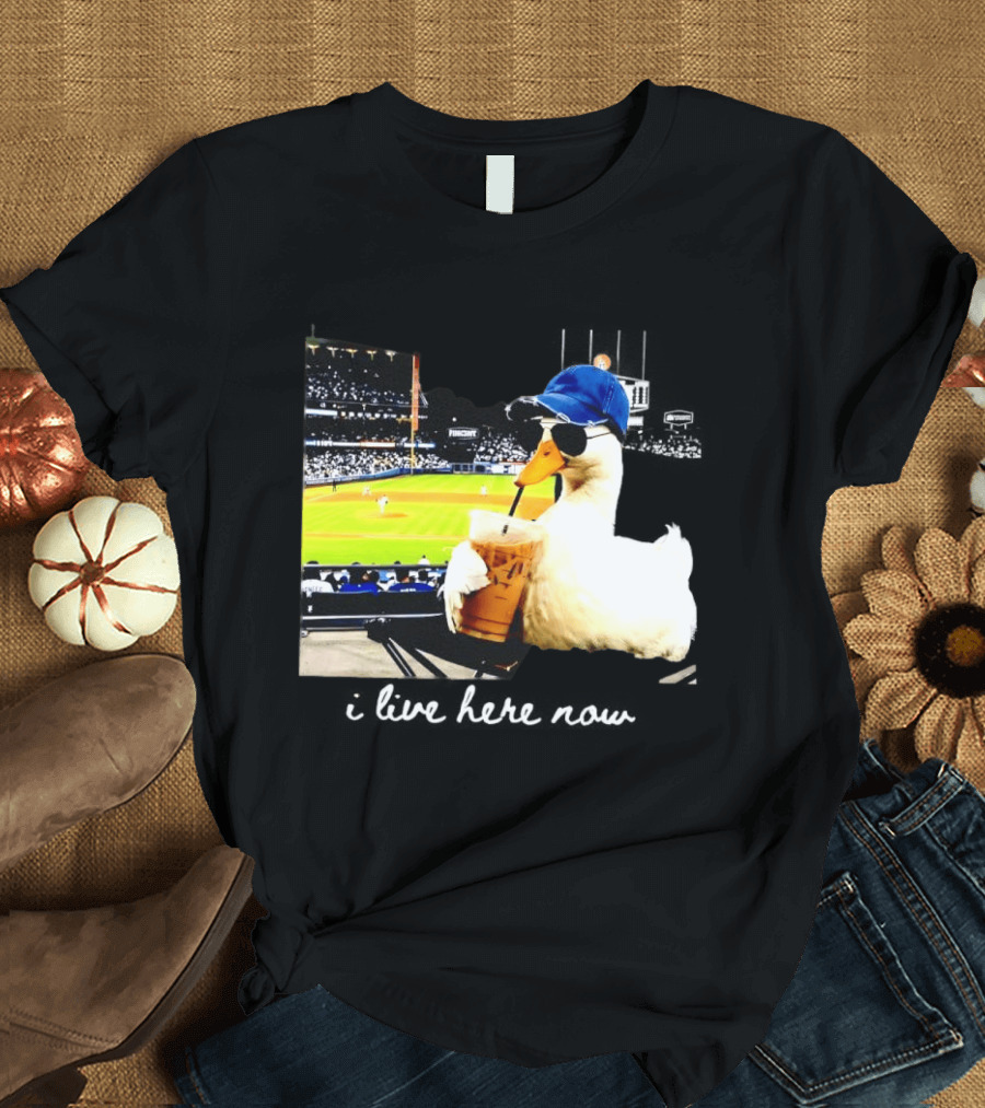 I Live Here Now Goose Ballfield Travel Baseball Softball Tournament T-Shirt