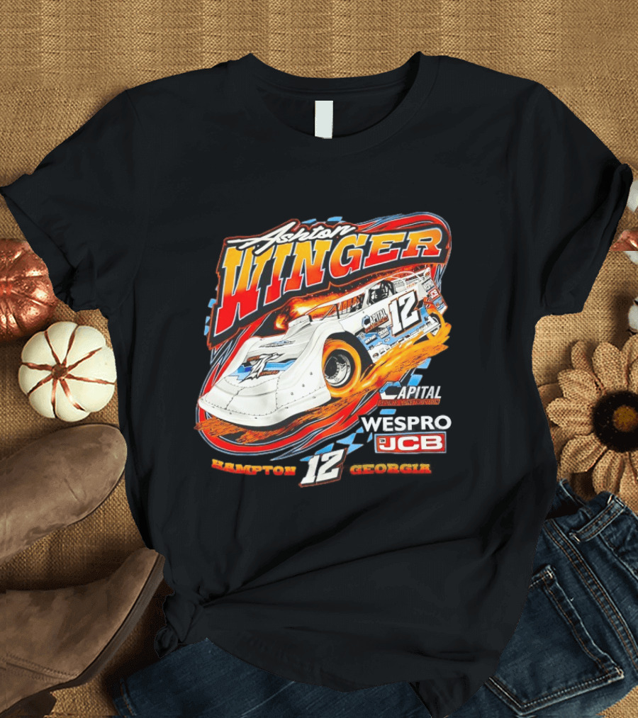 Ashton Winger Racing Capital Sports Construction Hampton Georgia 12 Car Wespro JCB T-Shirt