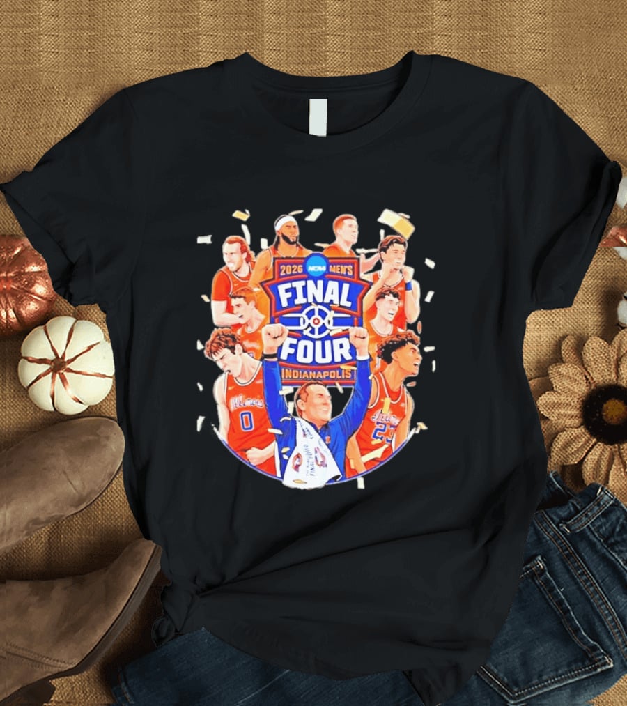 2026 NCAA Men's Final Four Indianapolis Illinois Fighting Illini Basketball T-Shirt