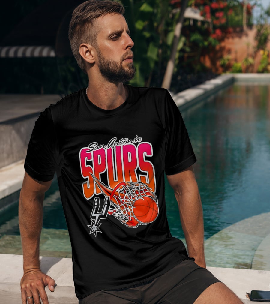 San Antonio Spurs Basketball 2026 Fireball Net T-Shirt