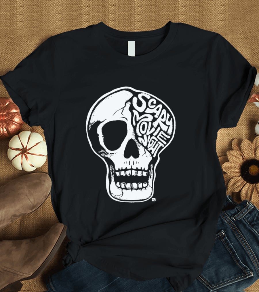 Skull Scary Movie Night Halloween Skull T-Shirt